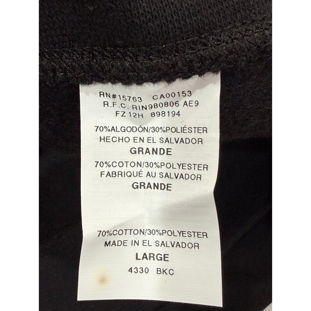 Hanes Premium EcoSmart Fleece Sweatshirt Mens Large Black Crewneck P0001 - Picture 5 of 6